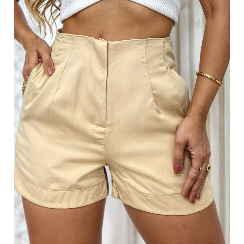 Short  Alfaiataria Feminino Elegante - Versátil & Confortável TECIDO DE GRIFE