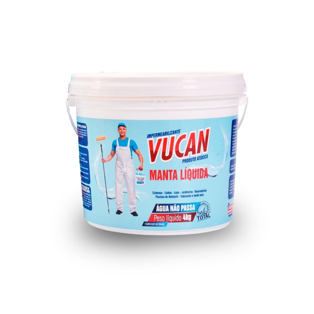 IMPERMEABILIZANTE MANTA LÍQUIDA VUCAN 4KG PARA LAJES, PAREDES, PISCINAS E OUTROS. em Oferta na Shopee