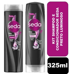 Kit Shampoo e Condicionador Seda Preto Luminoso 325ml