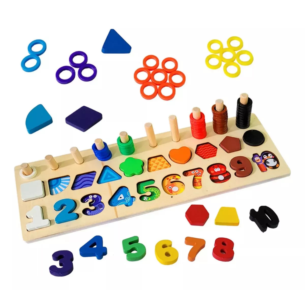 Brinquedo Educativo Montessori Criança Ábaco Madeira Plástico Tabuleiro Cubo Didático Pedagógico em Oferta na Shopee