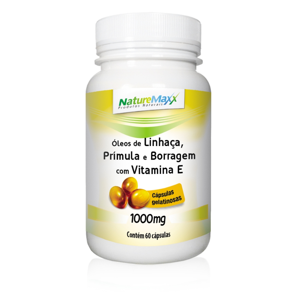 Óleo de Linhaça Prímula Borragem + Vitamina E + Ômega 3 1000mg 60 Cáps- Menopausa -  - BIONATIVE