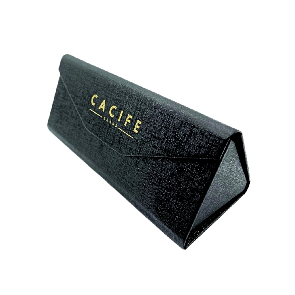 Case Couro Preto Dobrável Triangular Carteira Acessórios Moda Elegante Masculino Feminino Unissex em Oferta na Shopee