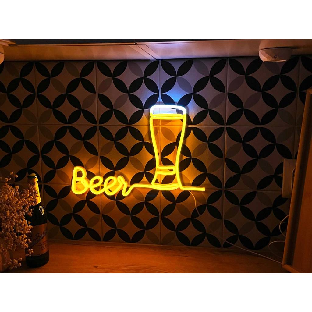 Cerveja chopp beer Luminária Luminoso Led Neon quarto sala de parede