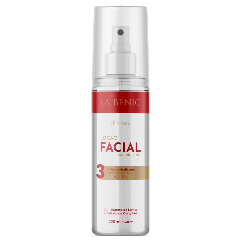 Loção Facial Adstringente Higienização Preparo Sobrancelhas Skin Care La Benig 220ml - La Benig