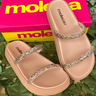 Sandália Papete Flatform Feminina Moleca Tiras Strass Brilho ORIGINAL - 5469.118