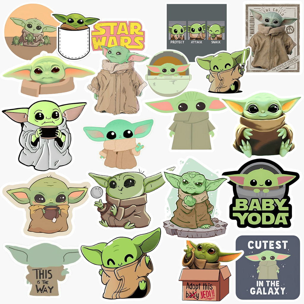 Pack Stickers- Adesivos  Baby Ioda Star Wars Impermeável - Personalização Notebooks
