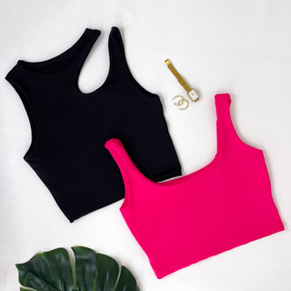 Kit 2 Cropped Feminino Top Alcinha Suplex Moda Gringa Verão Várias Cores