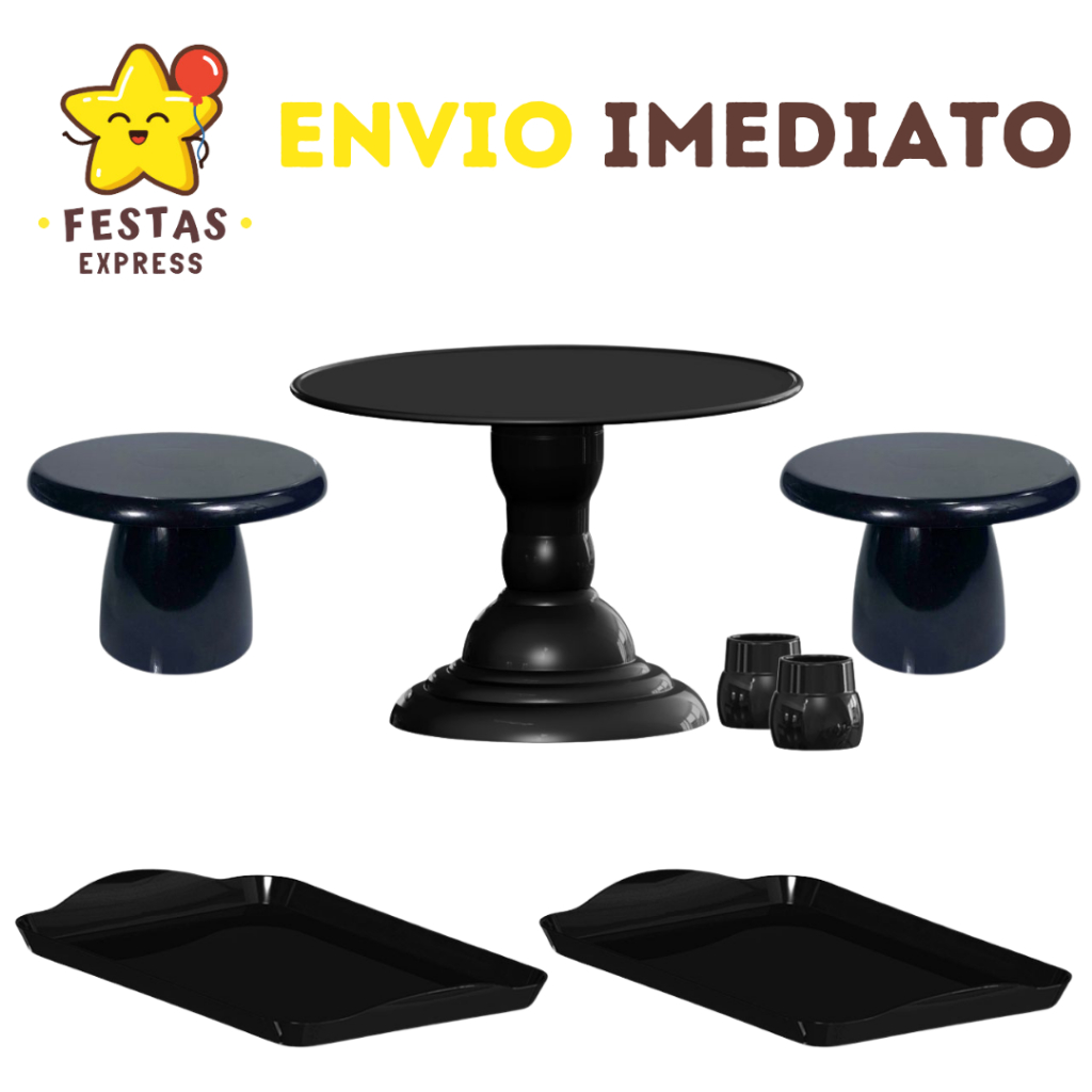 Kit Festa - 1 Boleira Royale 28cm , 2 Mini Cake Slim e 2 Bandeja 20x13