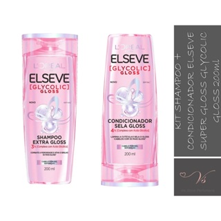 Kit Elseve Super Gloss Shampoo  + Condicionador 200ml Glycolic Gloss em Oferta na Shopee