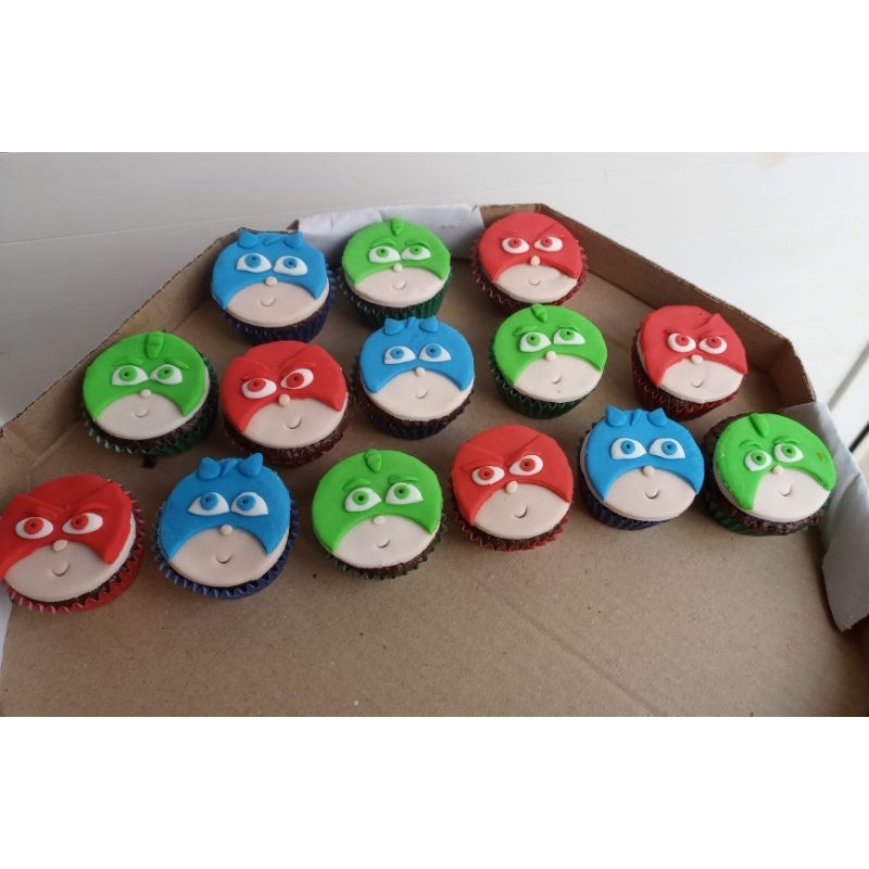 aplique de pasta americana PJ masks 5 cm 10 unidades