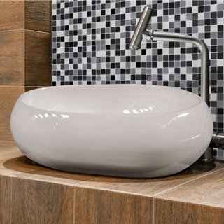 Cuba De Apoio Lavabo Oval Paraty S/ Mesa 45x35x13,5 Cm 100% Louça Branca - La Bella Griffe em Oferta na Shopee