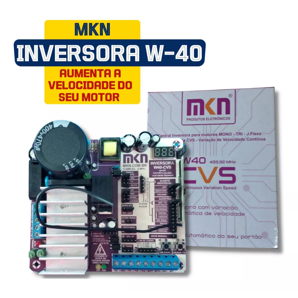 Central Inversora Para Portão Eletrônico Modelo W40 CVS