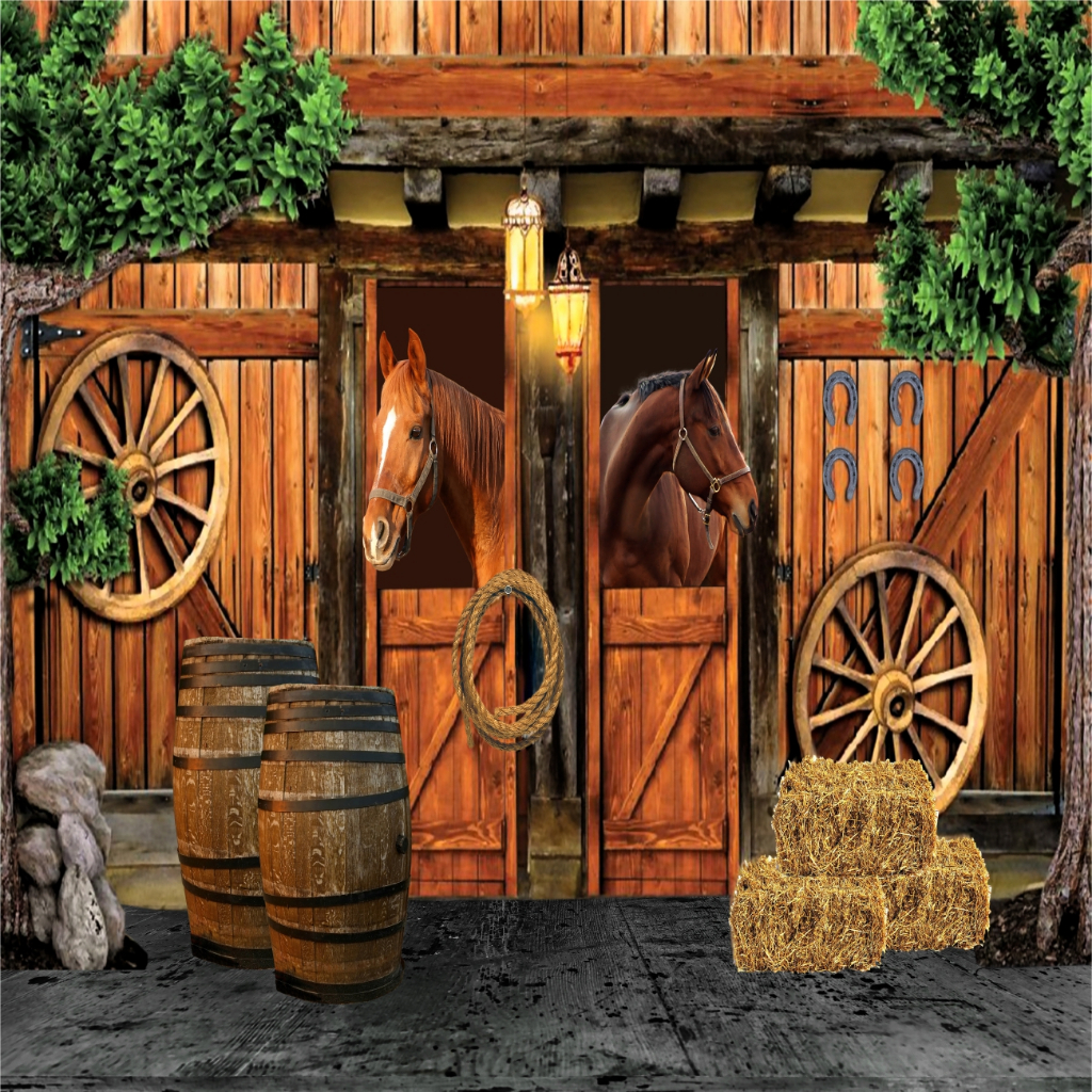 Painel Decoração de Festa 2,10x1,70 em Tecido Sublimado Haras