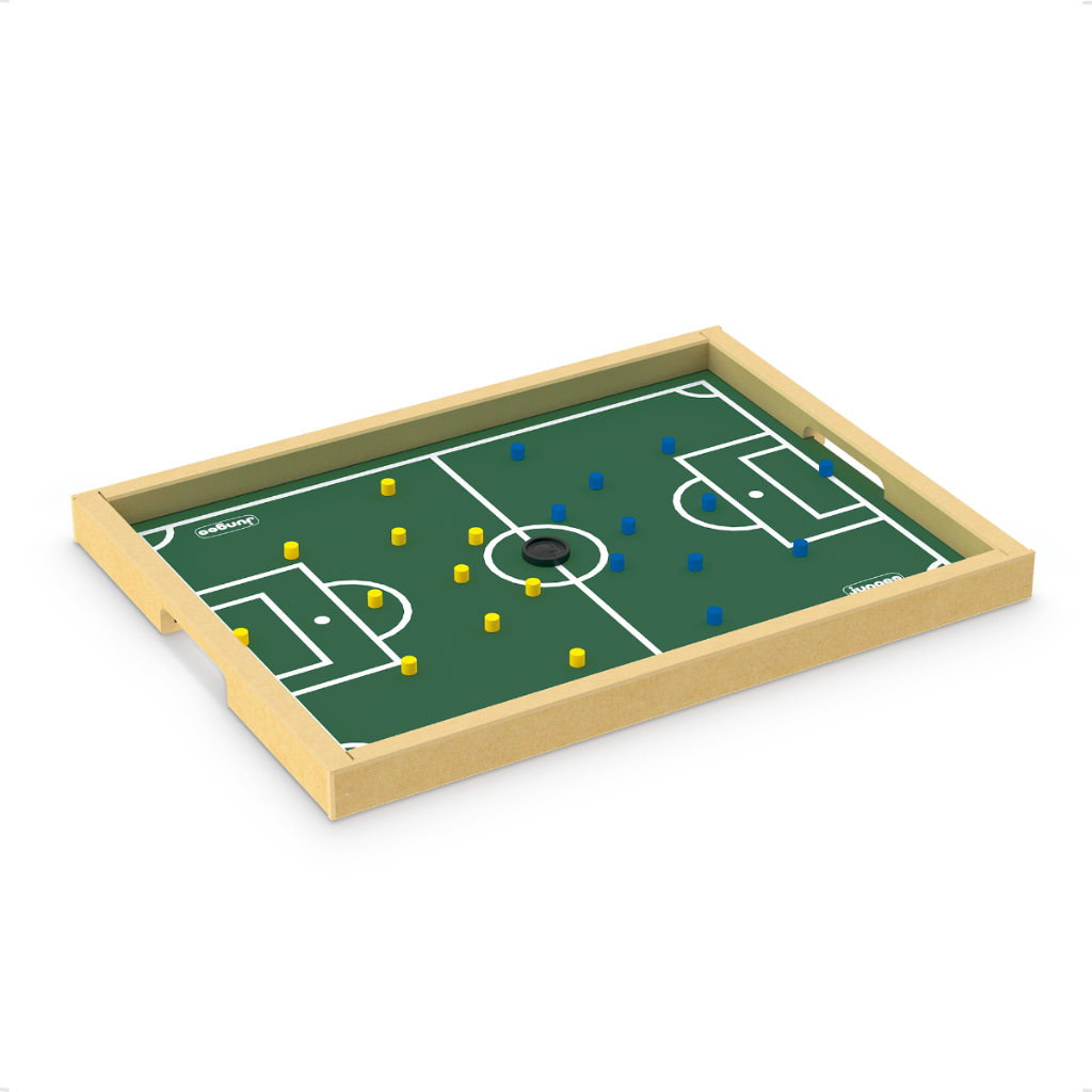 Brinquedo Jogo Dedobol Peteleco Infantil Campo de Futebol Botão Dedo Tabuleiro MDF 40x31 Bola Junges