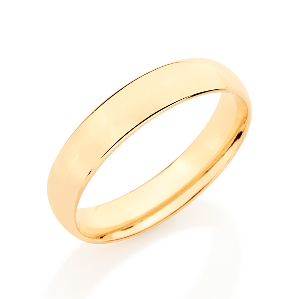 Aliança Lisa Anatômica Rommanel Folheada Ouro 18k 511026