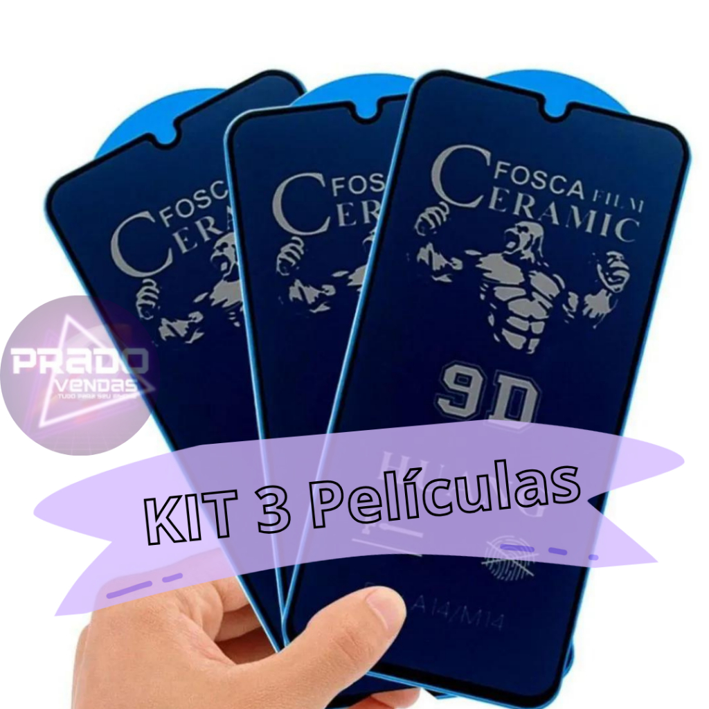 KIT 3 Películas IPhone Fosca Privacidade Cerâmica Para Todos Modelos de IPhone Frontal 3D/9D em Oferta na Shopee