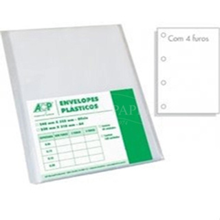 Envelope Plástico A4 Extra Grosso 4 furos c/50- ACP em Oferta na Shopee