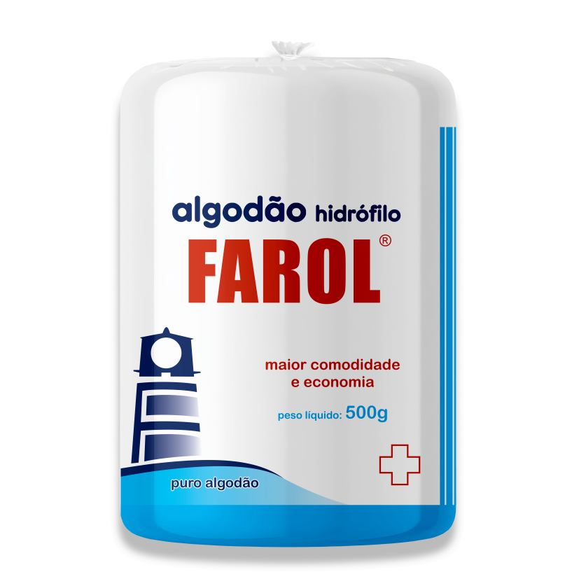 Algodão Hidrófilo Rolo 500g Farol