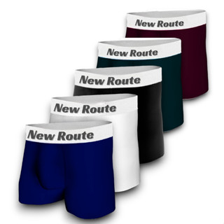 Kit 5 Cuecas Boxer Cueca Box Microfibra Lisa/Estampada New Route