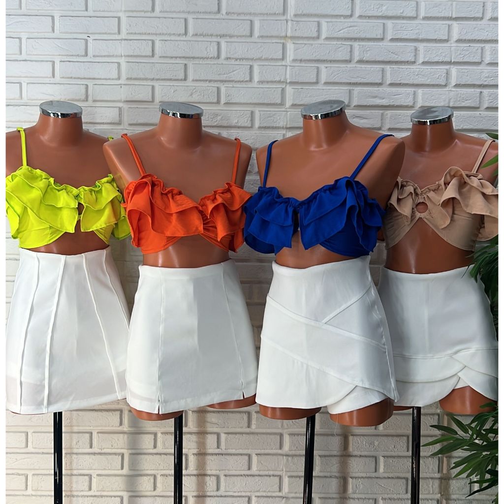 Cropped Morgana Alcinha Com Detalhes Frente babado