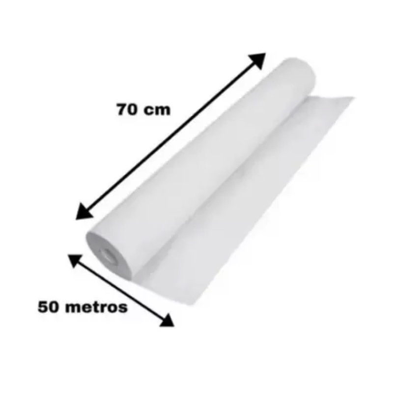 Lençol Descartável Papel Hospitalar Maca 70x50 1Rolo