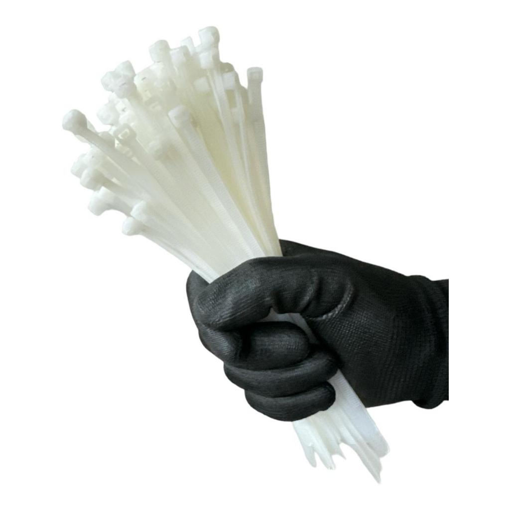 Kit com 1000 Abraçadeiras de Nylon Brancas TNT Tipo Hellerman - 2,5x100mm