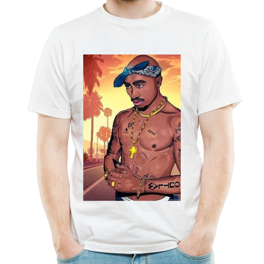 Camisa-Camiseta Tupac 100% poliester 2pac Blusa unissex Hip-hop Envio imediato