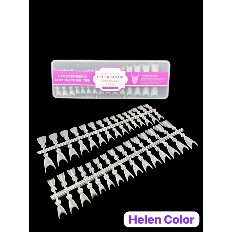 Unha Extensão Soft Gel Stileto Helen Color C/240pcs