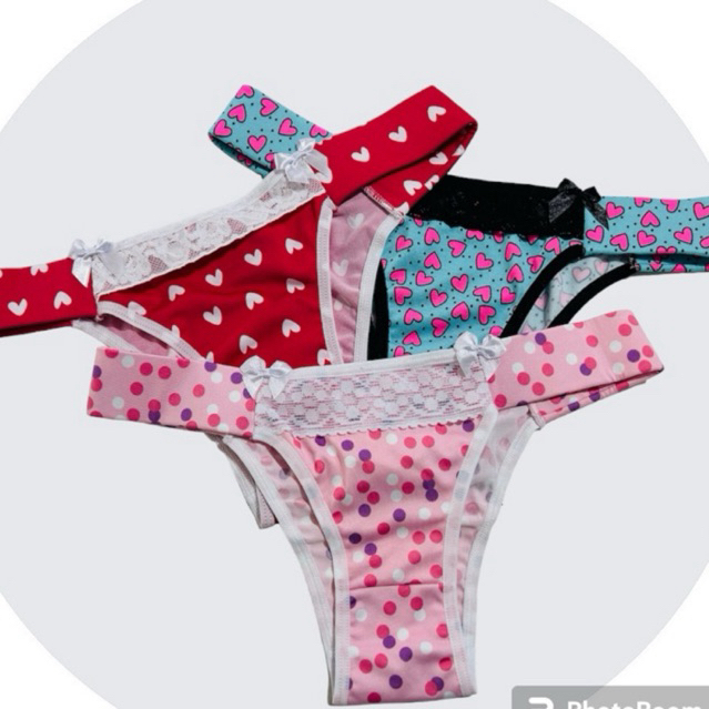 Kit 3 Calcinhas Feminina Conforto Lateral Reforçada Microfibra Estampada em Oferta na Shopee