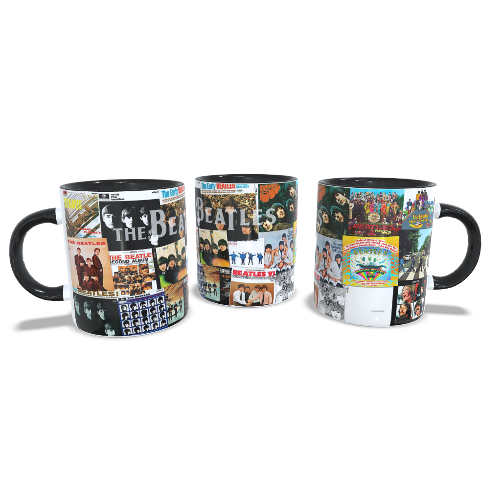 Caneca Cerâmica 325ml - Música - Café The Beatles Rock Inglês John Lennon Paul McCartney, George Harrison e Ringo Starr