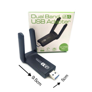 Adaptador Wi-fi Dual Band 2-4G e 5G USB 3.0 5Ghz 1300Mbps 2 Antenas em Oferta na Shopee