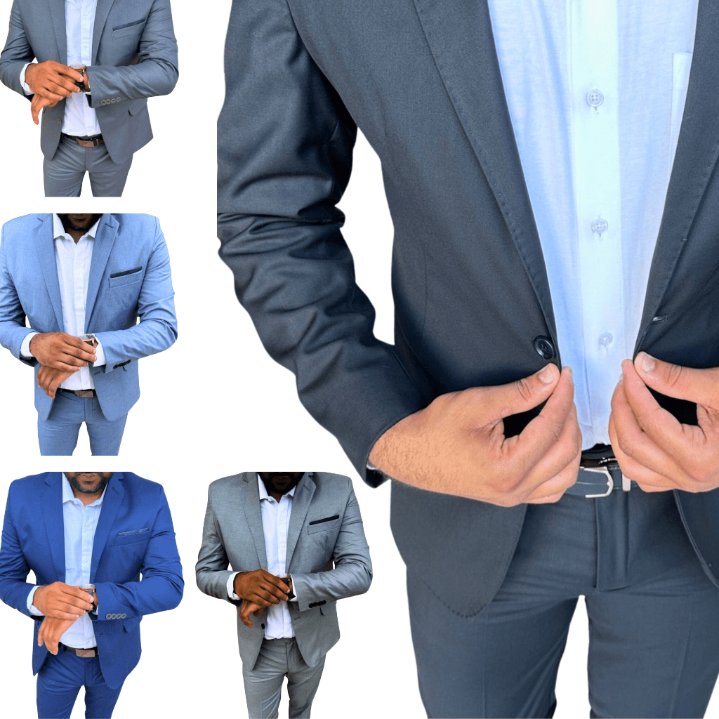 Terno Slim Masculino Poliviscose - Kit Paletó + Calça Luxo