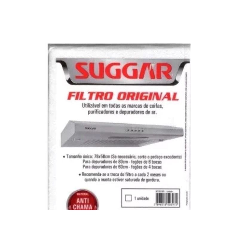 Manta Suggar slim 60cm Para Coifa, Purificador E Depurador Original