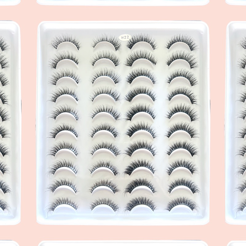 cartela com 20 pares de cílios posticos em Oferta na Shopee