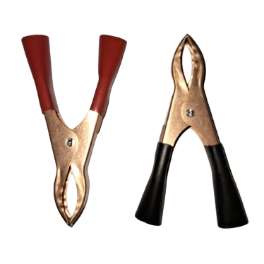 Garra Jacare 30A  Par 70x10mm Preto / Vermelho BestFer