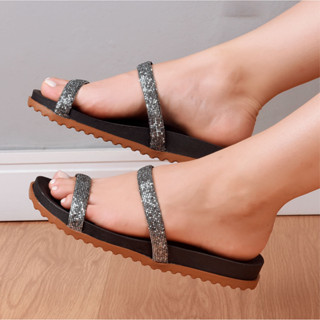 Rasteira Feminina Sandália Rasteirinha Brilhante Papete Virginia Original - Promoção de Lançamento