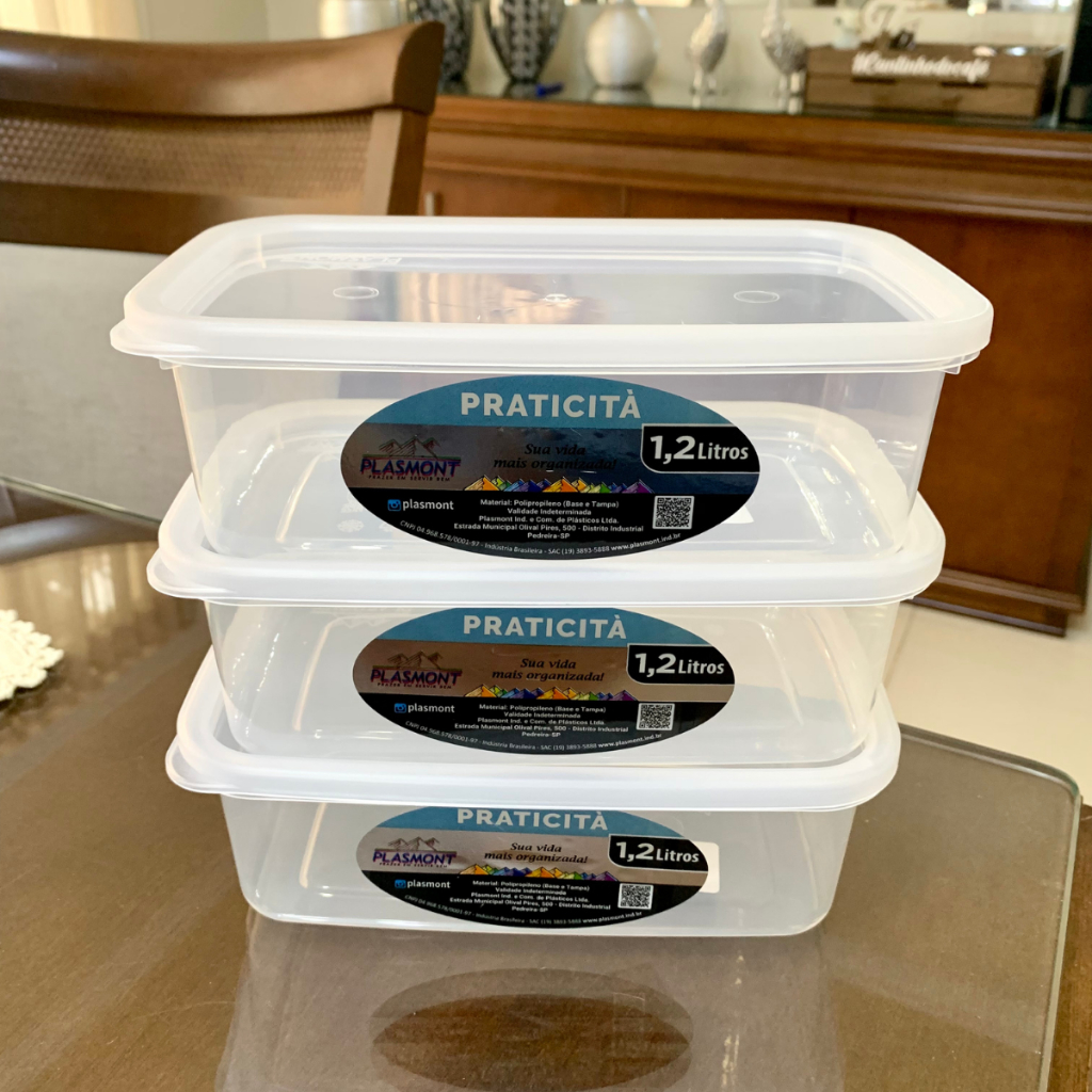 Conjunto De Potes 24 Peças Pra Marmita Vasilha Com Tampa Plastico Cozinha Alimentos Transparente Potinho
