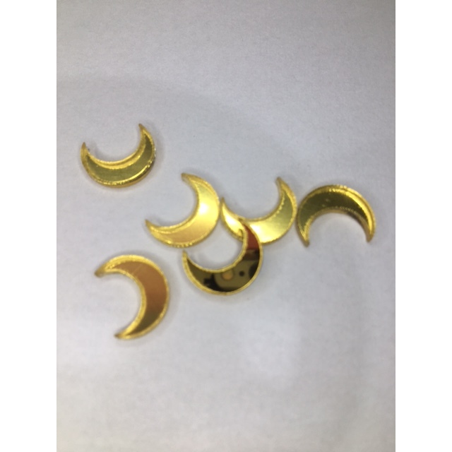 Aplique Lua finalizador para Laço em acrilico espelhado para personalizado de luxo tag de lembrancinha, artesanato em Oferta na Shopee