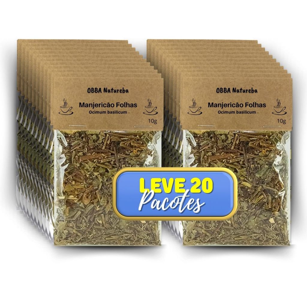20 Pacotes de Chá de Manjericão Premium