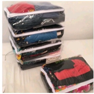 Kit 10 ORGANIZADORES  DE ENXOVAIS PARA GUARDA ROUPAS,MALAS,MULTI-USO. em Oferta na Shopee