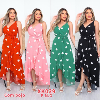 Vestido Longo irregular com Alcinha CONTROLADA/ Xk029