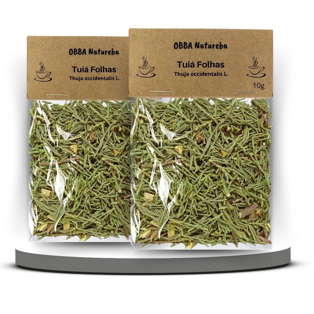 Kit 2 Chás de Folhas Tuia-100% Puro Erva Natural Chá