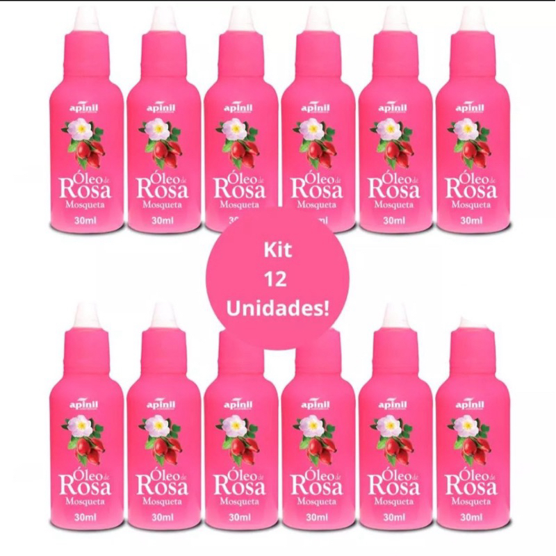KIT 12 Unidades Óleo Rosa Mosqueta 30mL APINIL