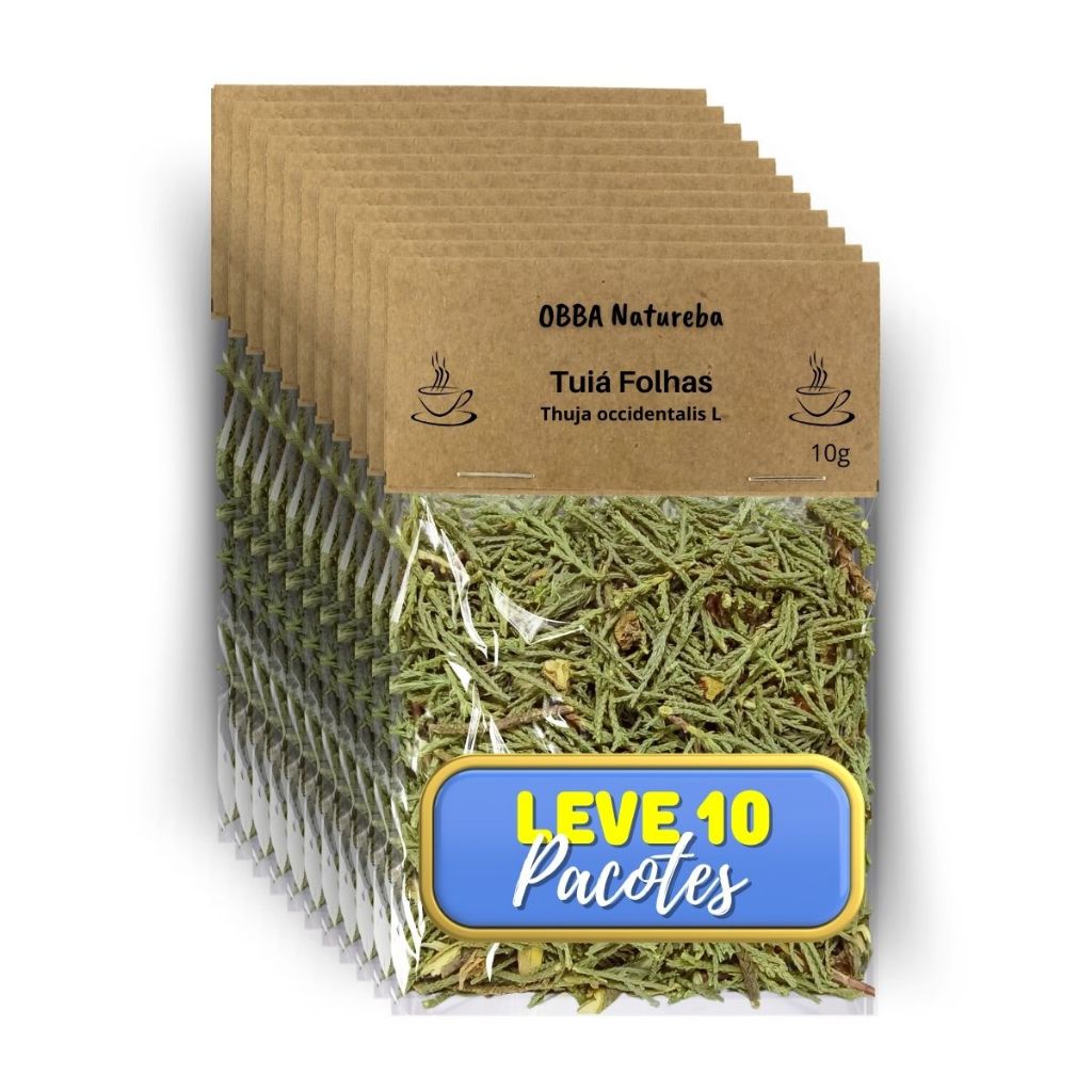 Kit 10 Chás de Folhas Tuia-100% Puro Erva Natural Chá