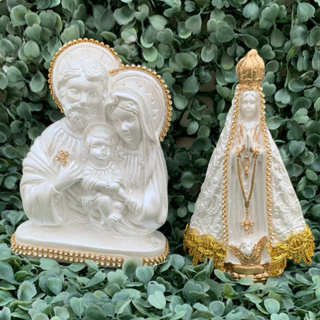 Kit Imagem Nossa Senhora Aparecida e Sagrada Família Rica em Detalhes em Oferta na Shopee