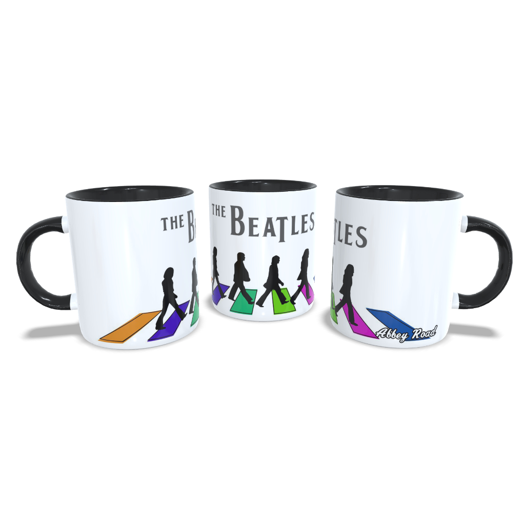Caneca Cerâmica/Porcelana 325ml - Música - Café The Beatles Rock Inglês John Lennon Paul McCartney, George Harrison e Ringo Starr