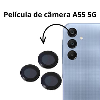 3 Películas Câmera Traseira Samsung Galaxy A55 5G em Vidro 3D Protetora Metálica…