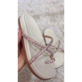 Sandália Papete Birken Glitter Feminina Chinelo Rasteirinha Confortável Brilho