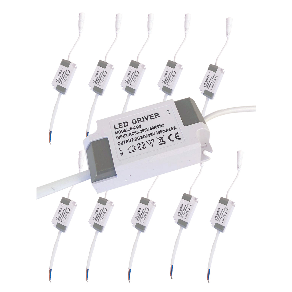 Kit 10 un Driver Led Reator Fonte 8w Ate 25w Para Plafon Led Embutir Sobrepor Bivolt