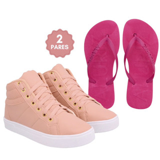 Kit 2 Pares, 1 Botinha casual + 1 Chinelo Tradicional a Sua Escolha